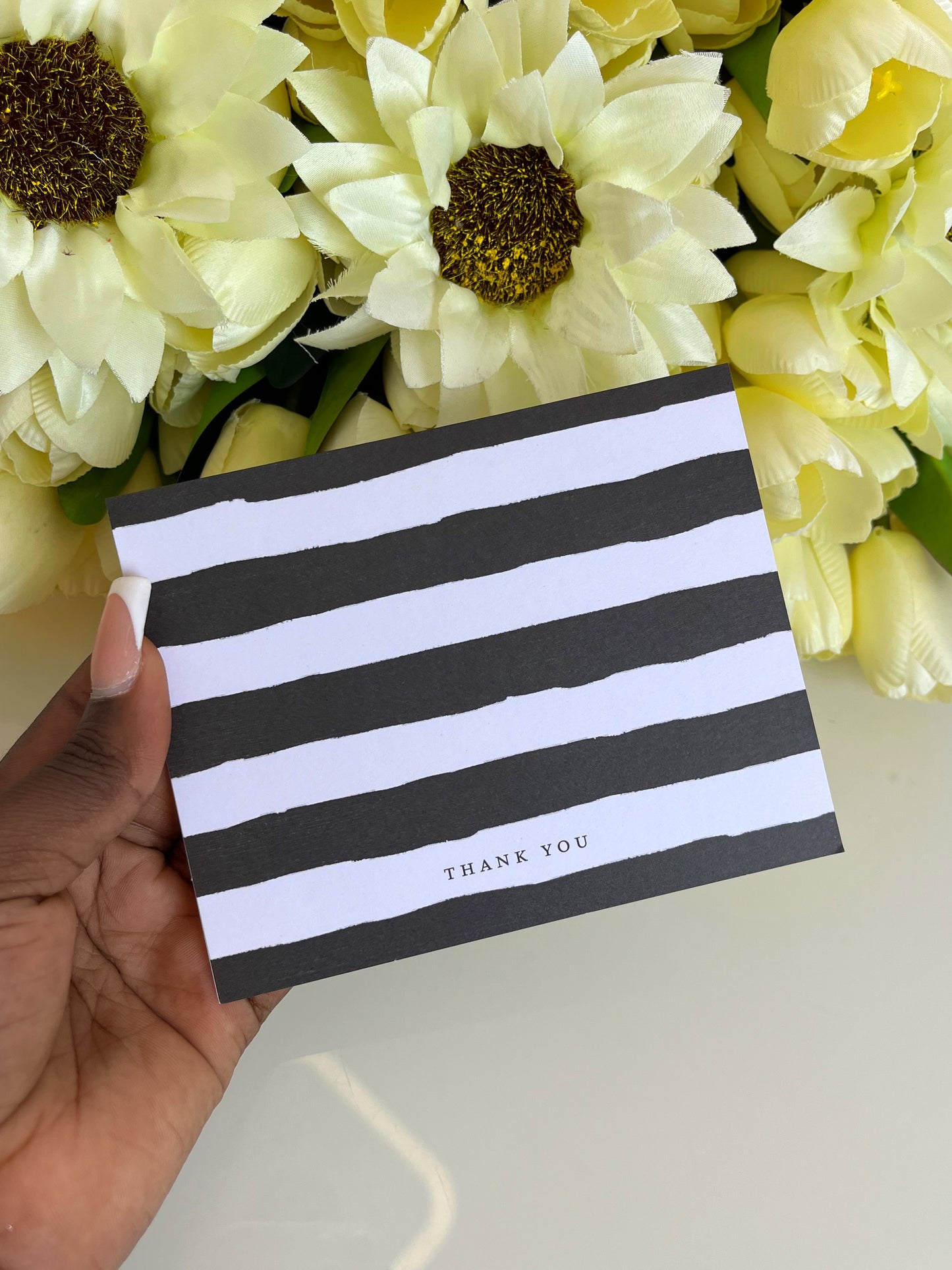 Thank you striped card (Black)