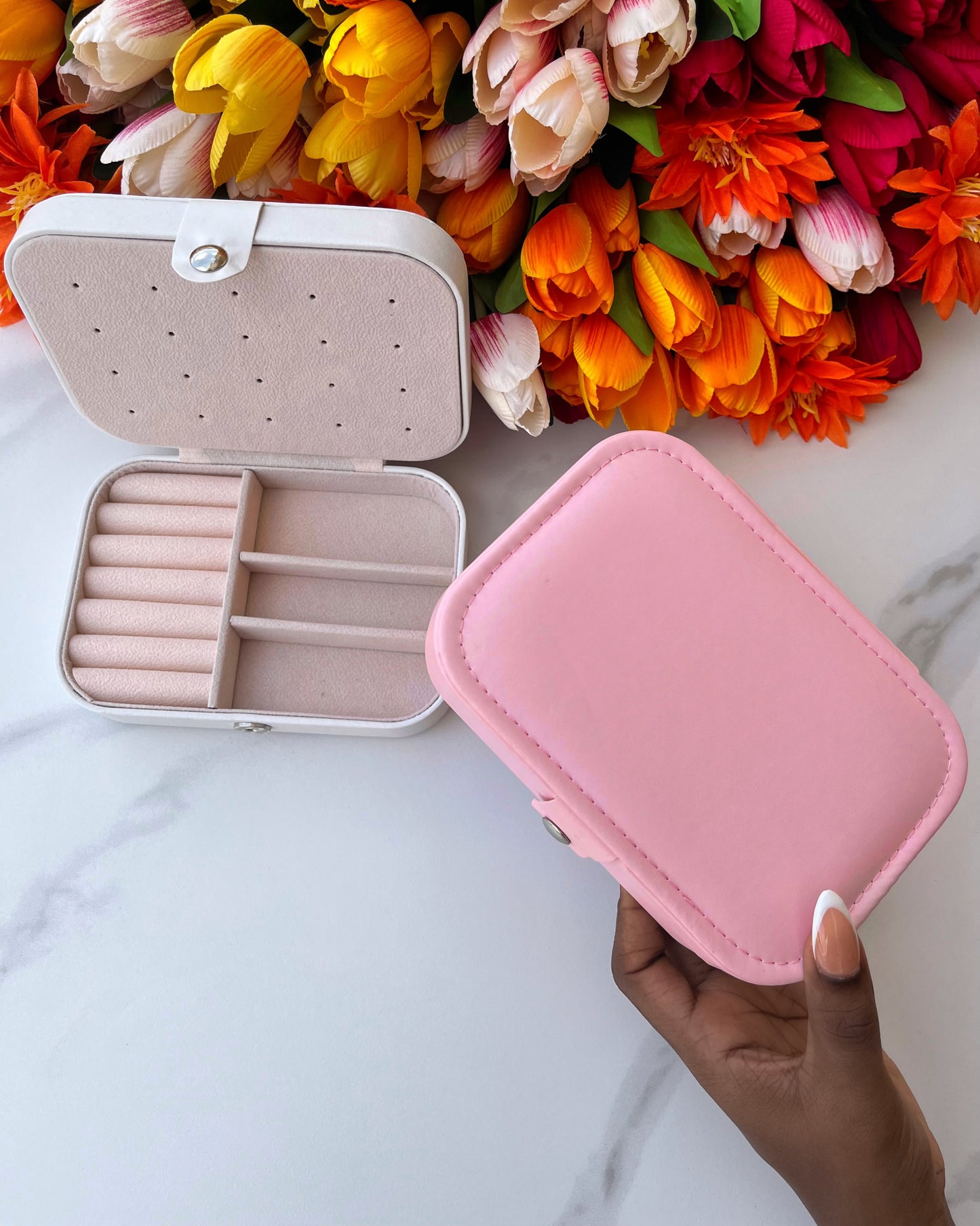 Large Square Jewellery Box (Pink)
