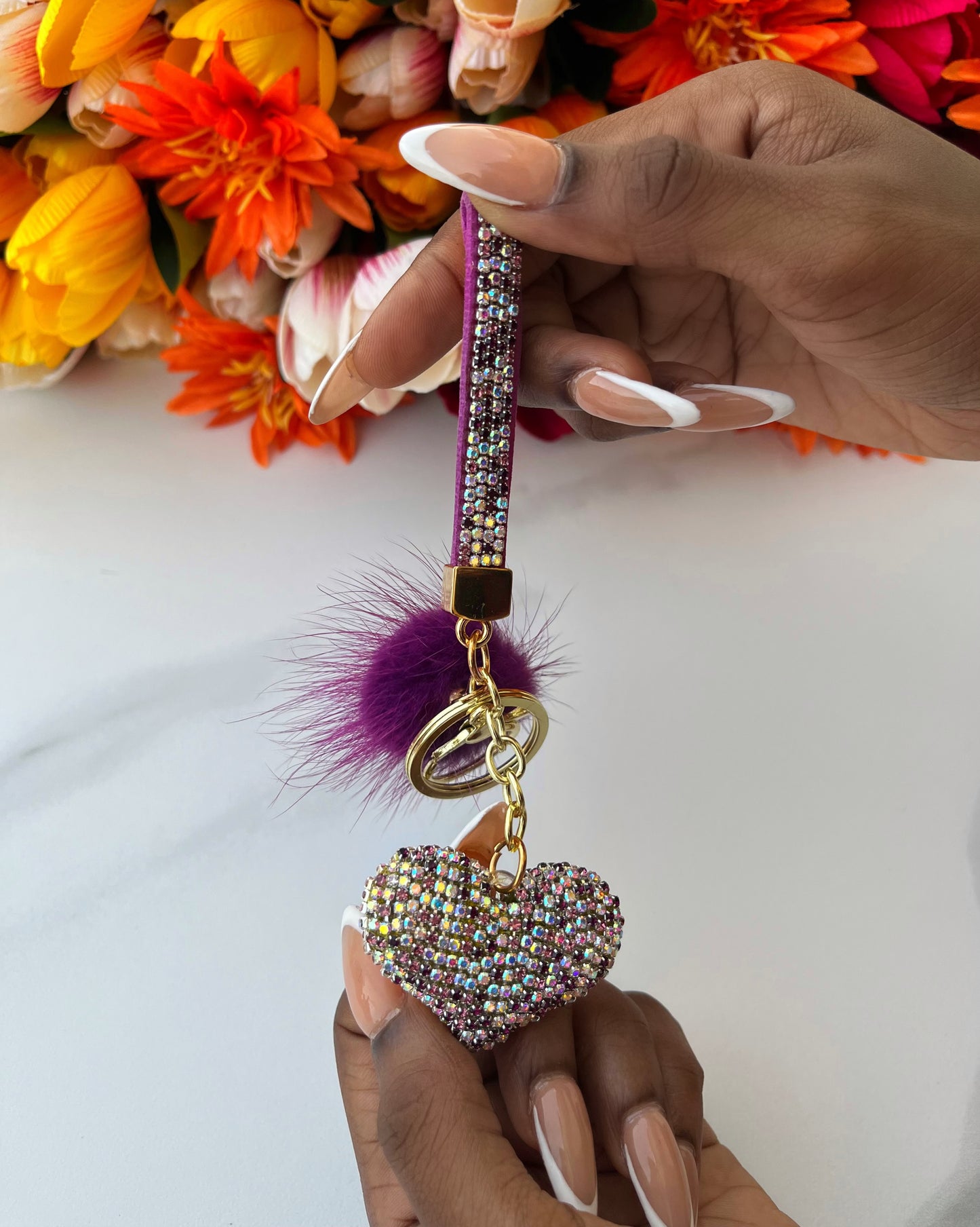 Diamond Heart Keyholder (Purple)