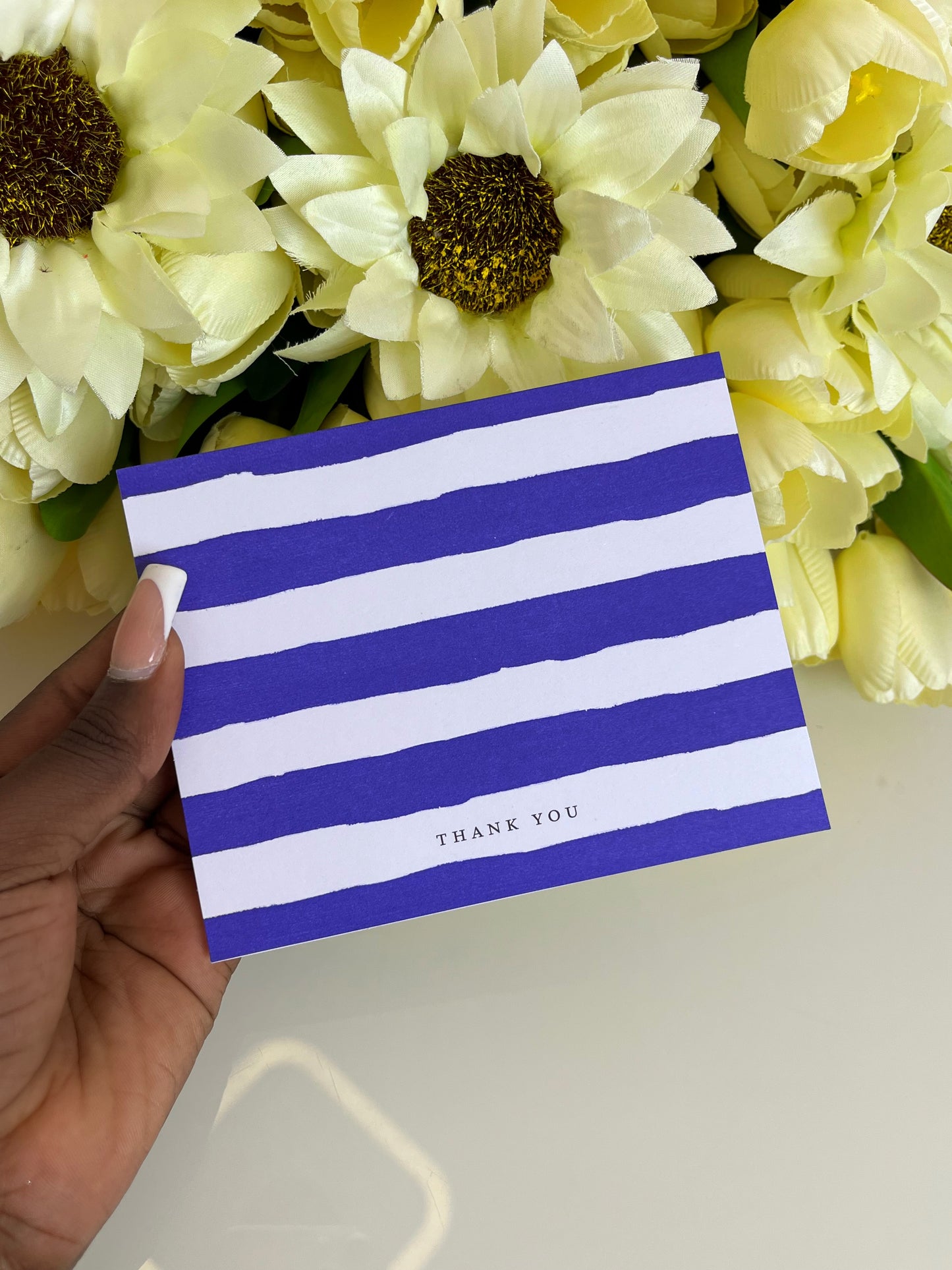 Thank you striped card (Purple)