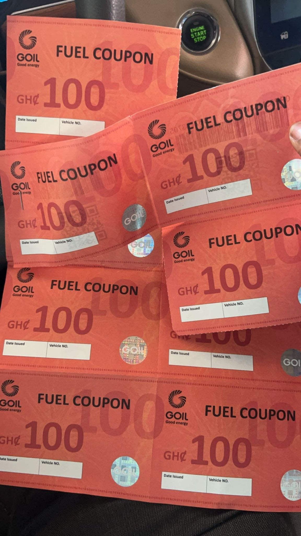 Fuel coupons