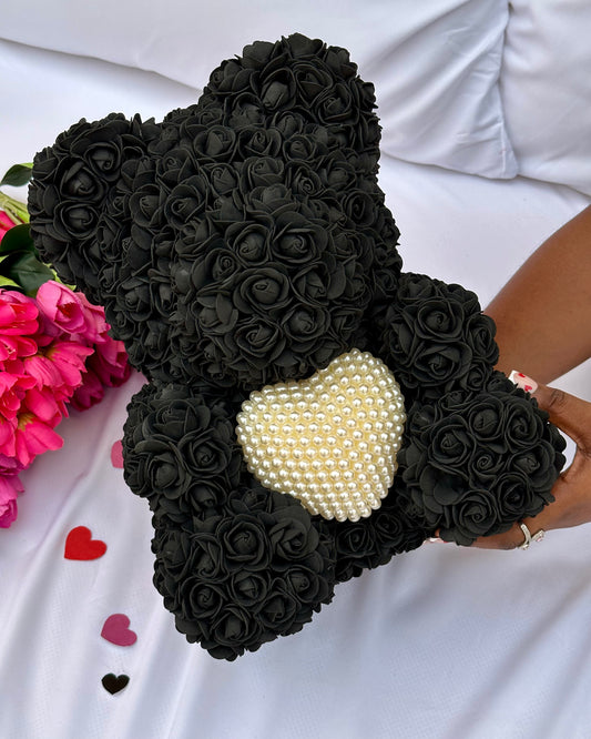 Rose Teddy Bear (Black)