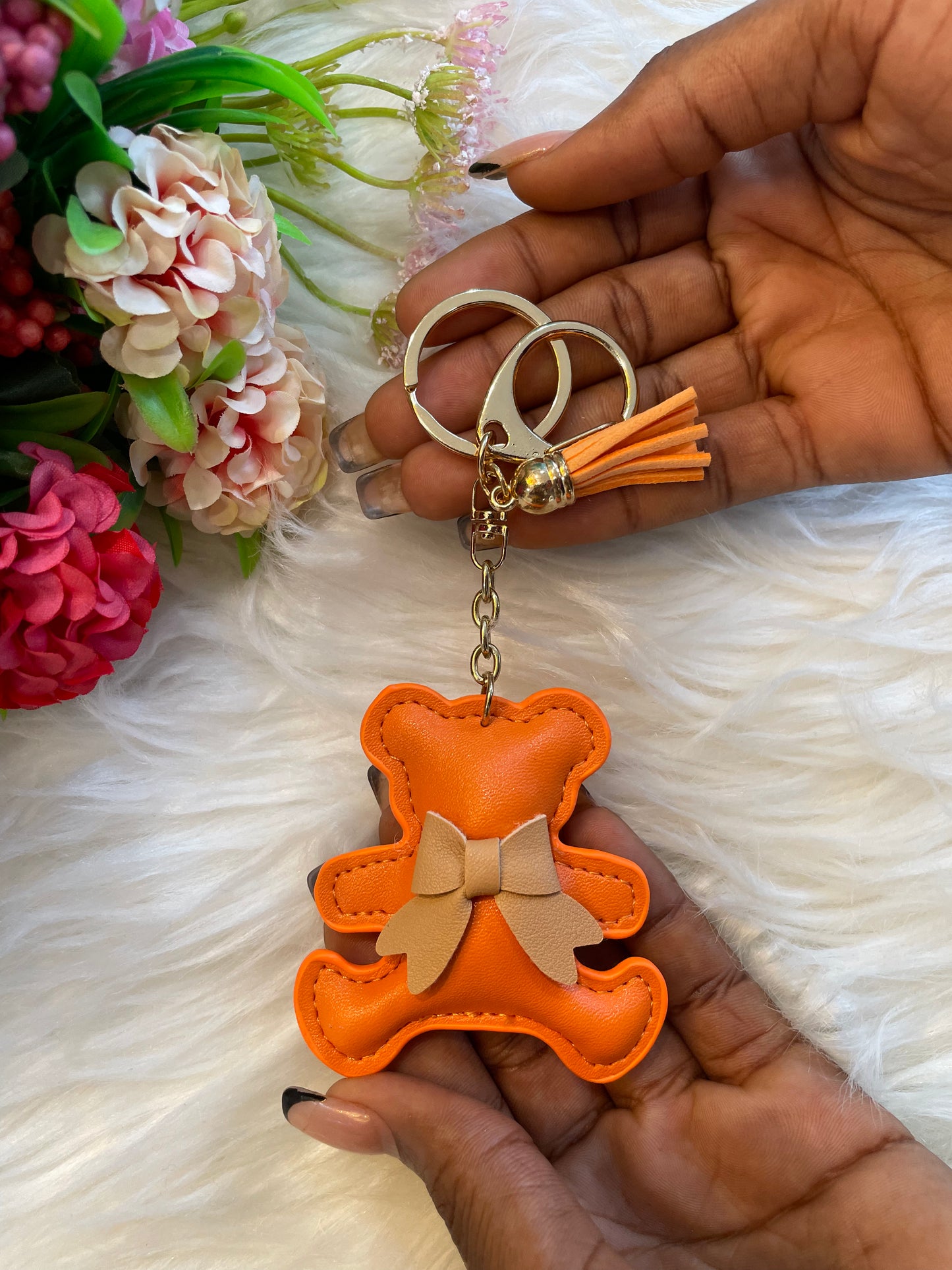 Teddy Tassel Keyholder (Orange)