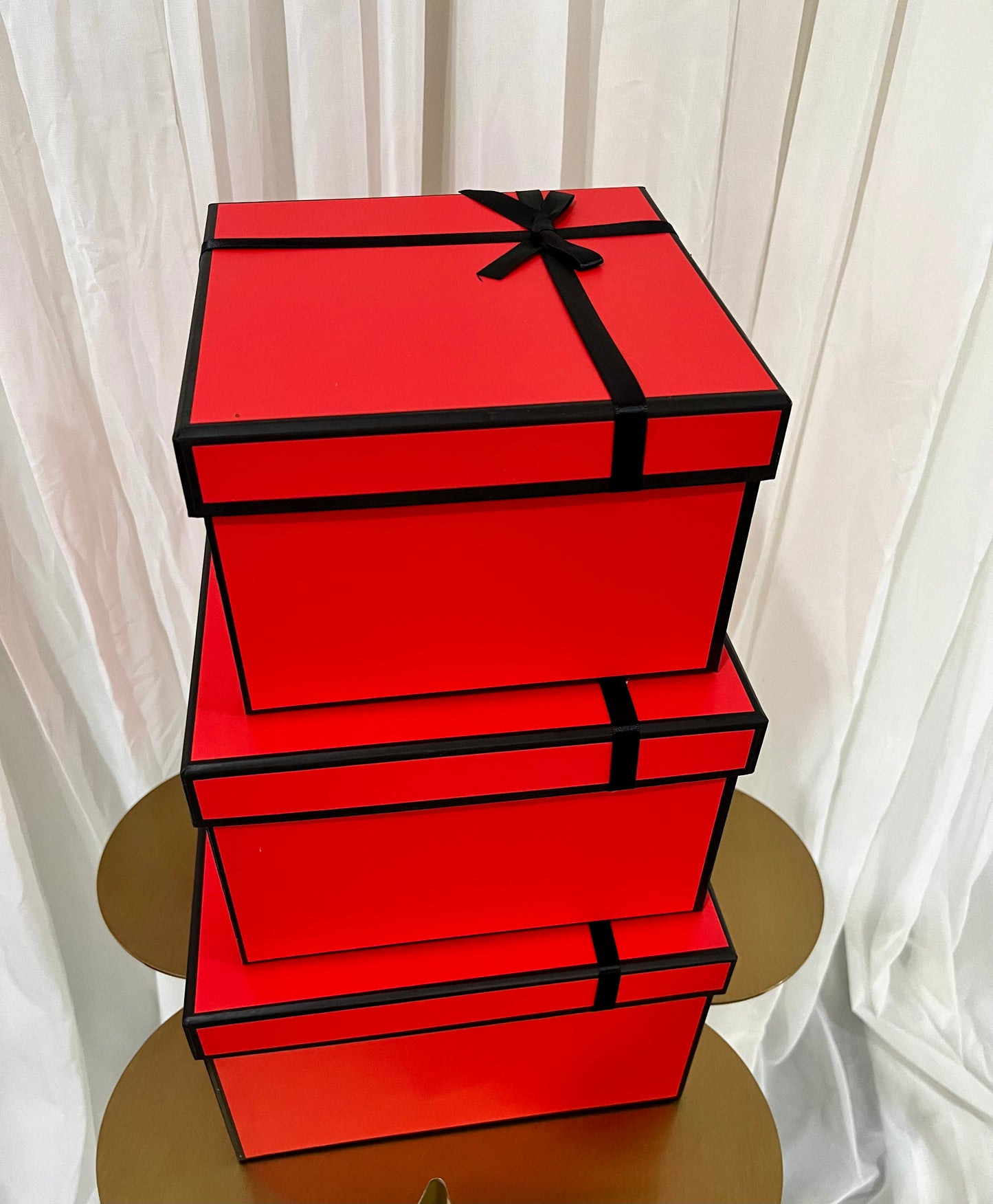 Square Bow Box - Red