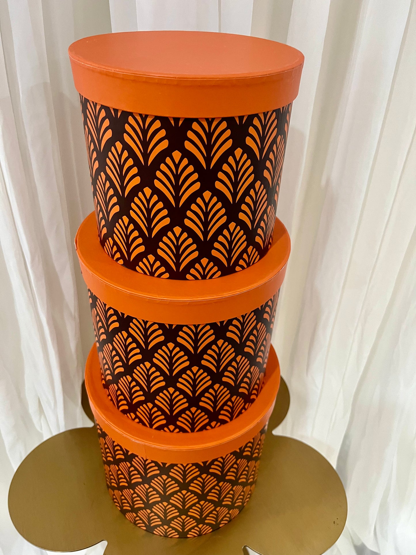Round Feather Box - Orange