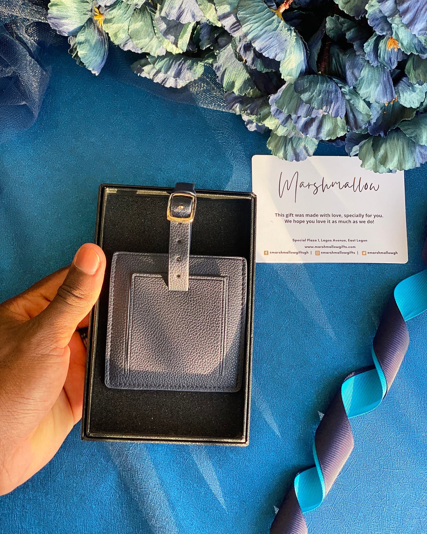 Square Luggage Tag (Navy Blue)