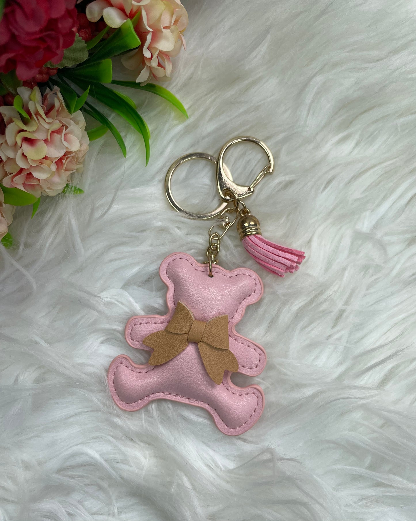 Teddy Tassel Keyholder (Light pink)