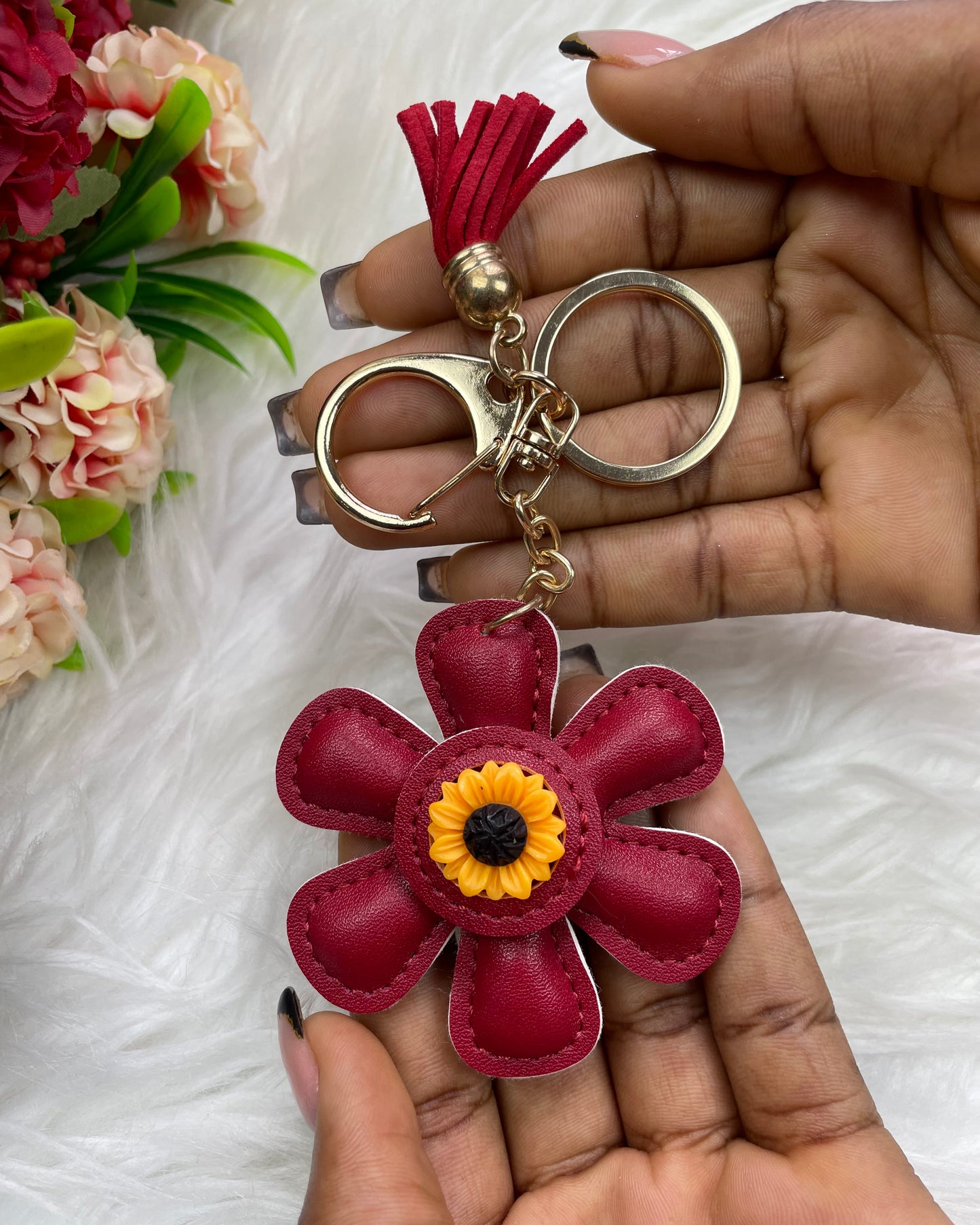 Petal pop Keychain (Burgundy)