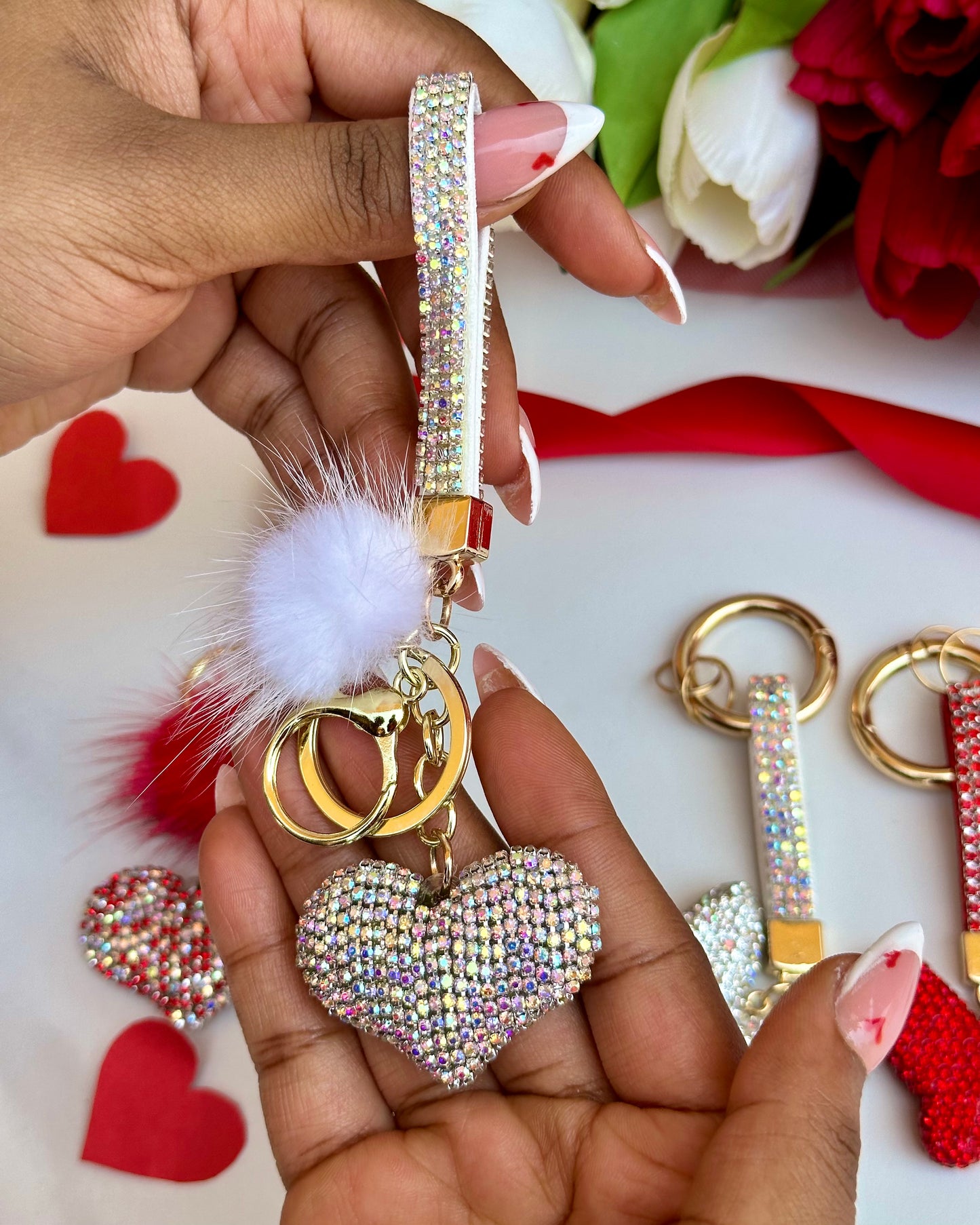 Diamond Heart Keyholder (White)