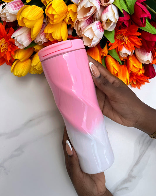 Twisted Tumbler (Pink-White)