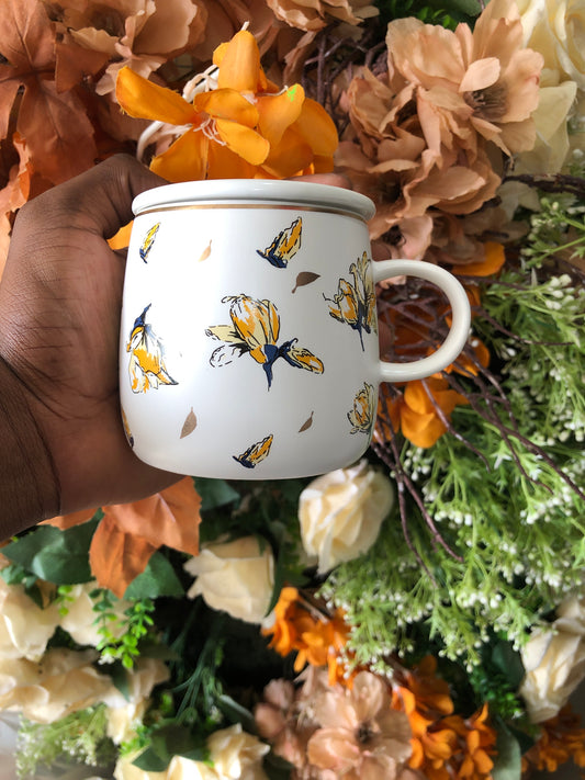 Floral Mug (Yellow leaves)