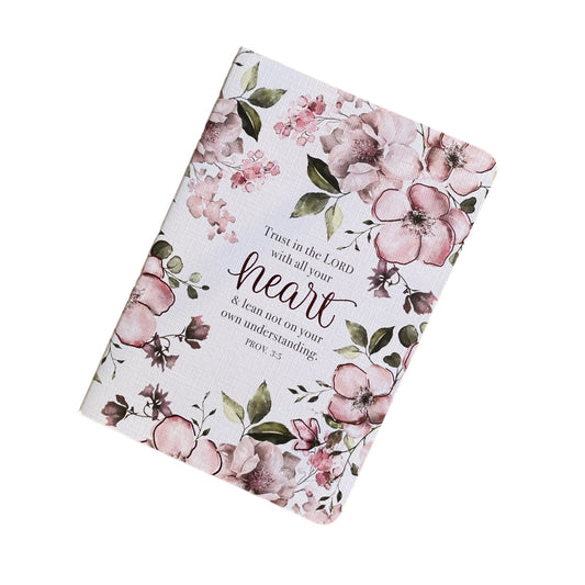 White Floral Trust in the Lord Notebook