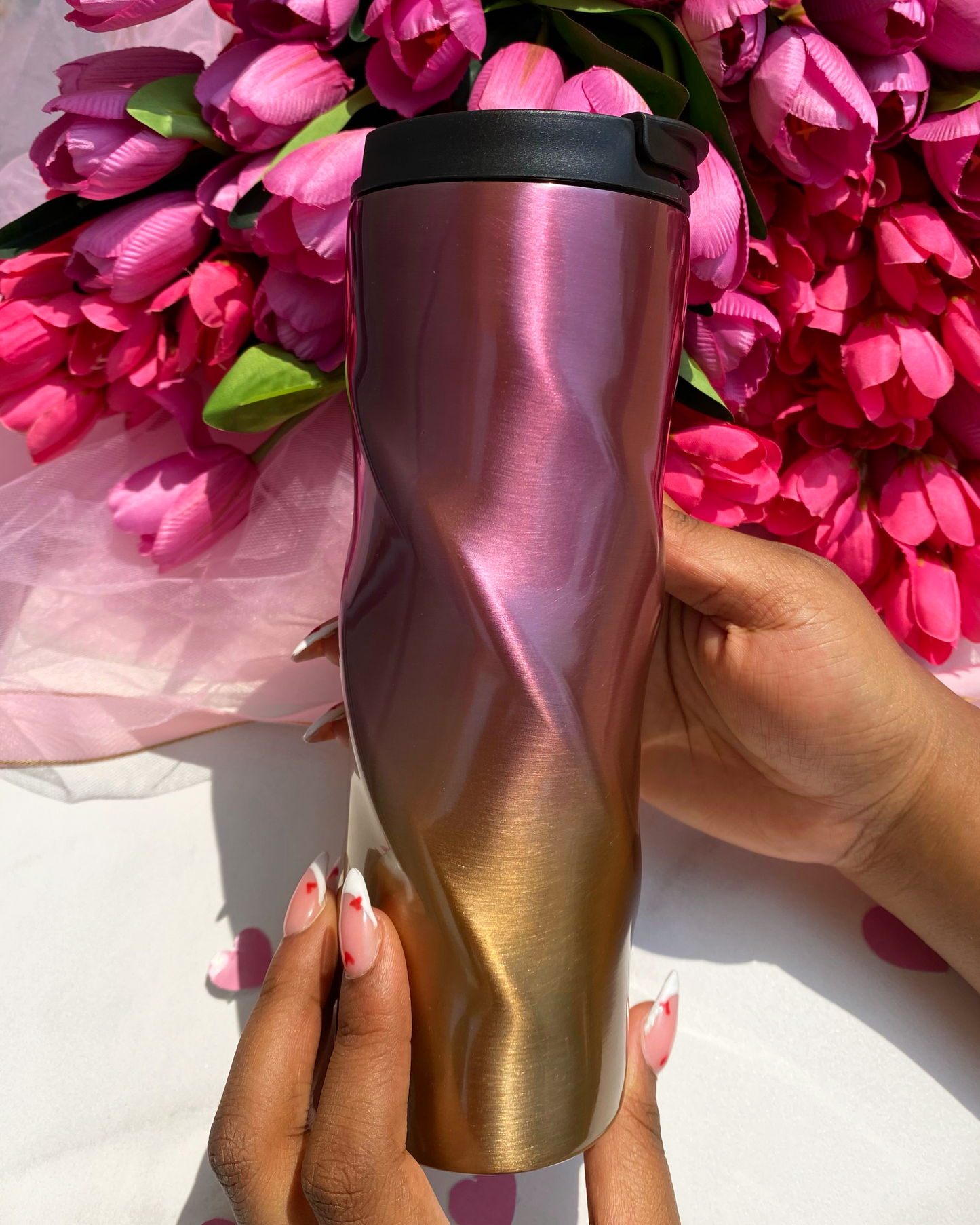 Twisted Tumbler (Pink-Gold)
