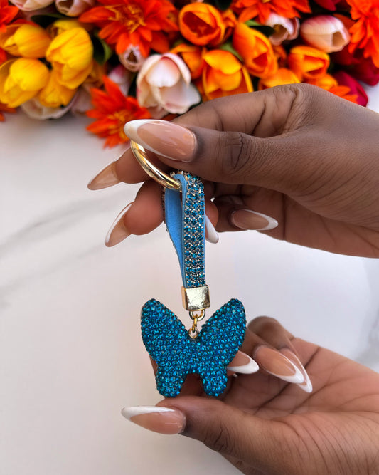 Diamond Butterfly Keyholder (Blue)
