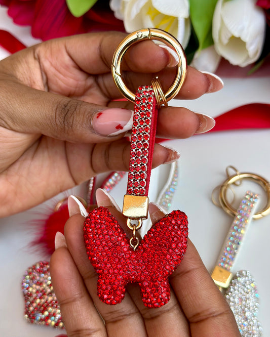 Diamond Butterfly Keyholder (Red)