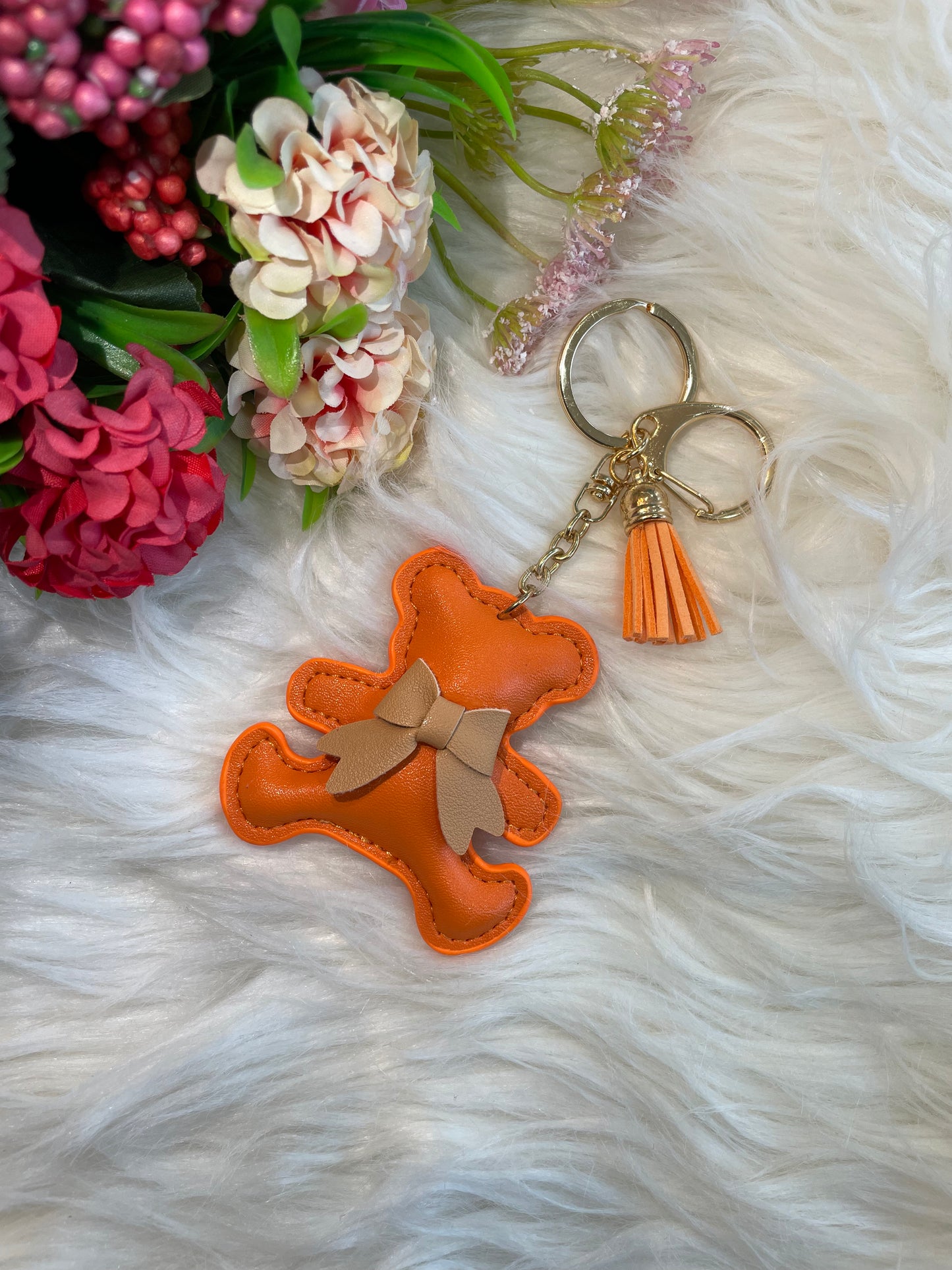Teddy Tassel Keyholder (Orange)