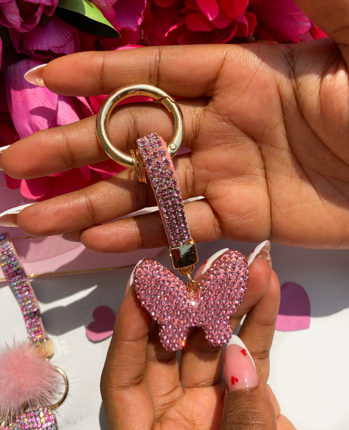 Diamond Butterfly Keyholder (Pink)