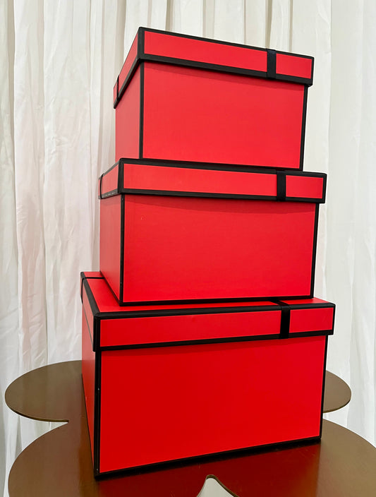 Square Bow Box - Red