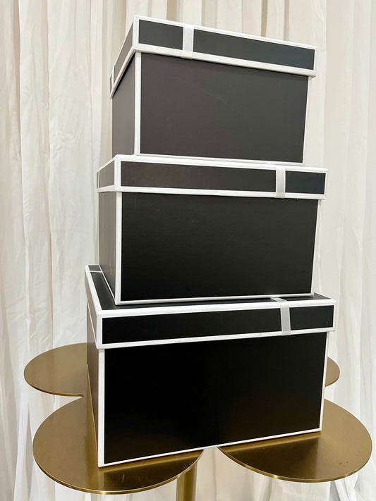 Square Bow Box - Black
