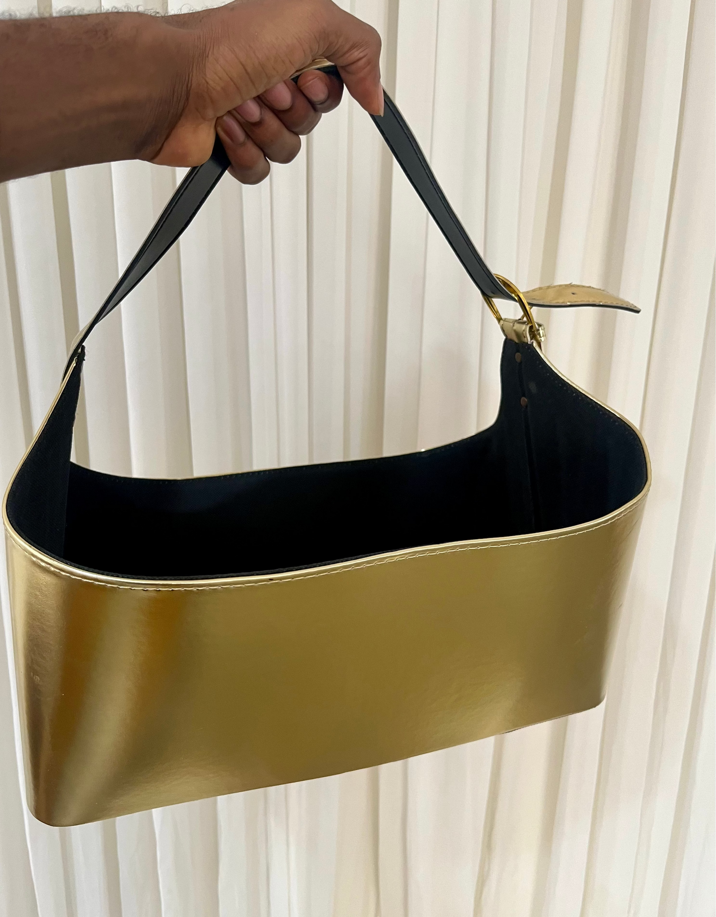 Long Leather Basket