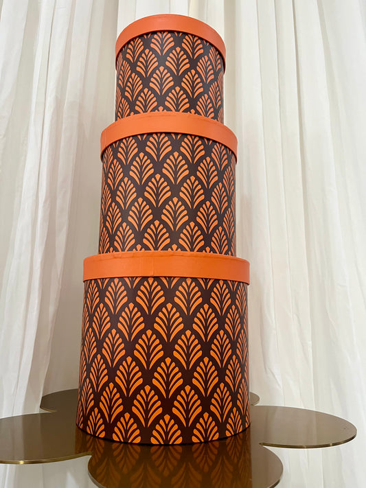 Round Feather Box - Orange