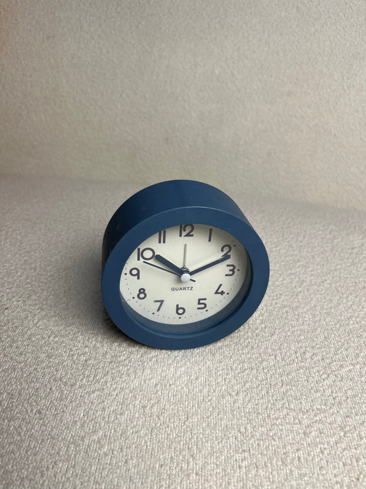 Round Bedside Clock (Blue)
