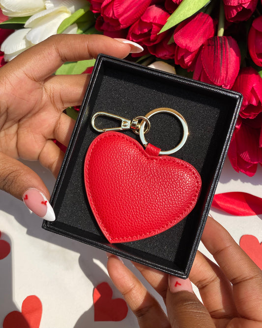 Leather Heart Keyholder (Bright Red)
