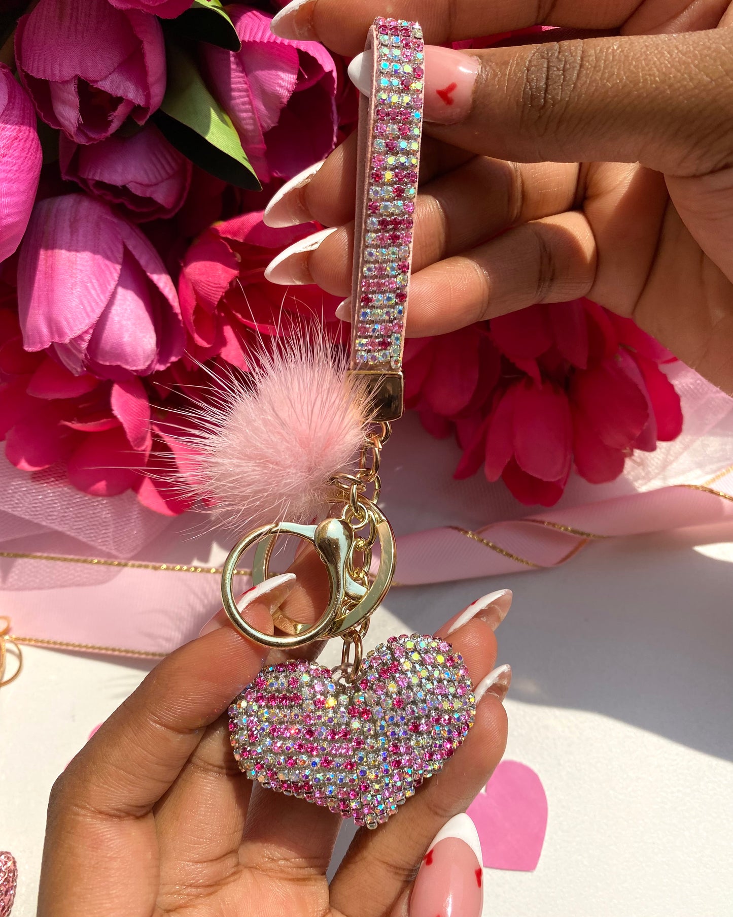 Diamond Heart Keyholder (Pink)