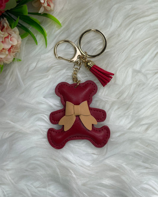 Teddy Tassel Keyholder (Burgundy)