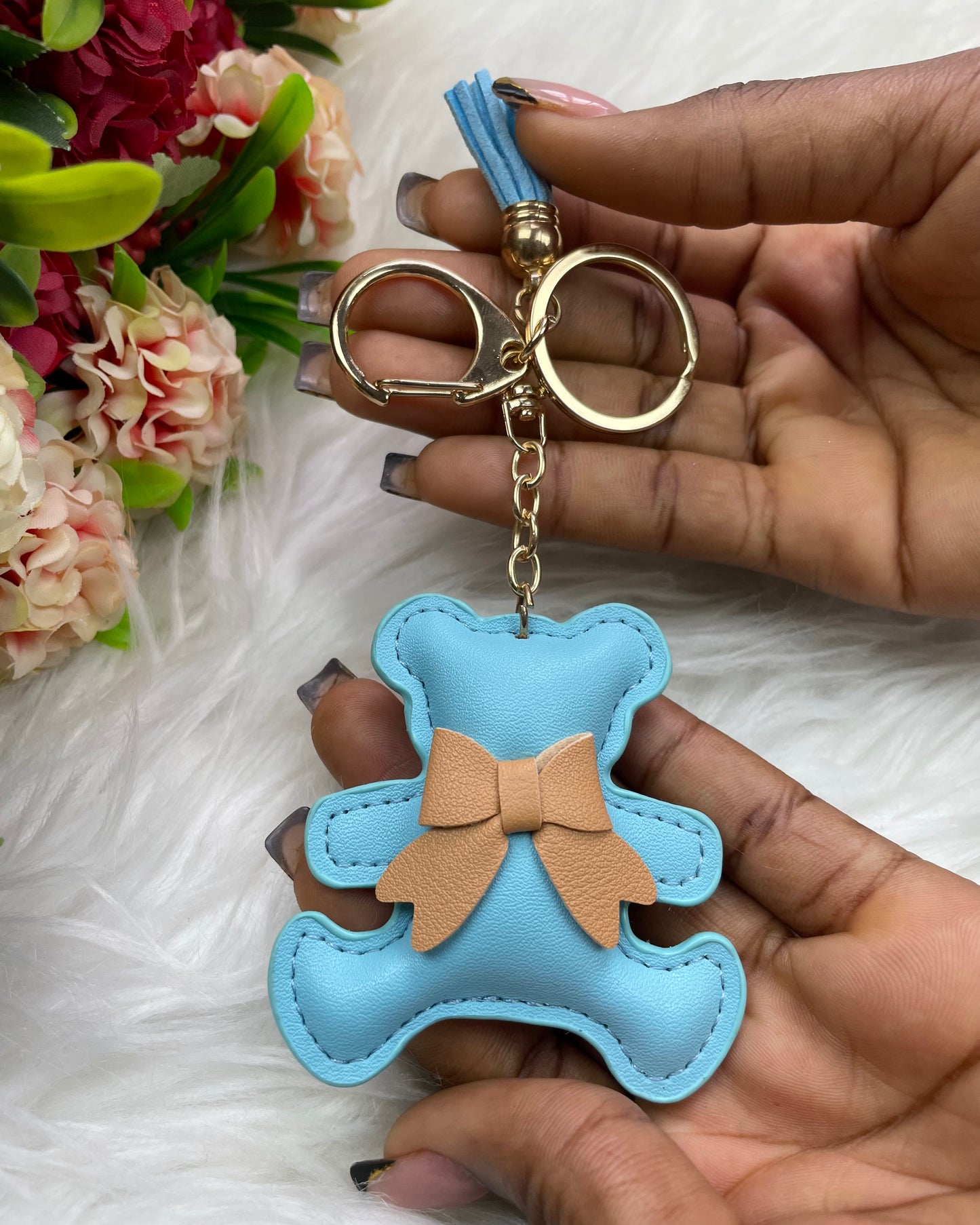 Teddy Tassel Keyholder (Sky blue)
