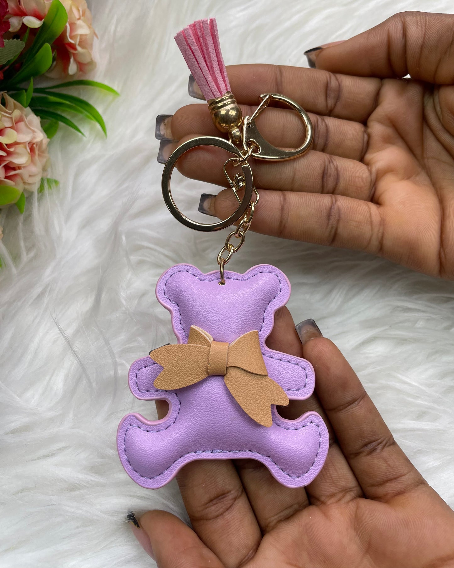 Teddy Tassel Keyholder (Purple)