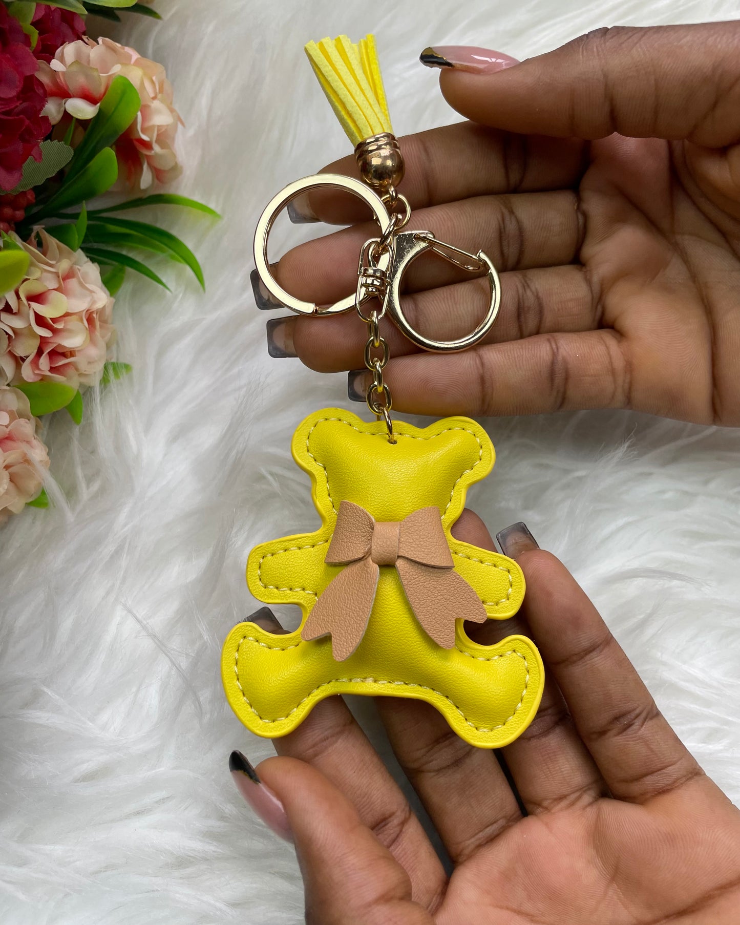 Teddy Tassel Keyholder (Yellow)
