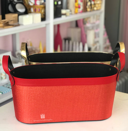 Glitter Leather Basket