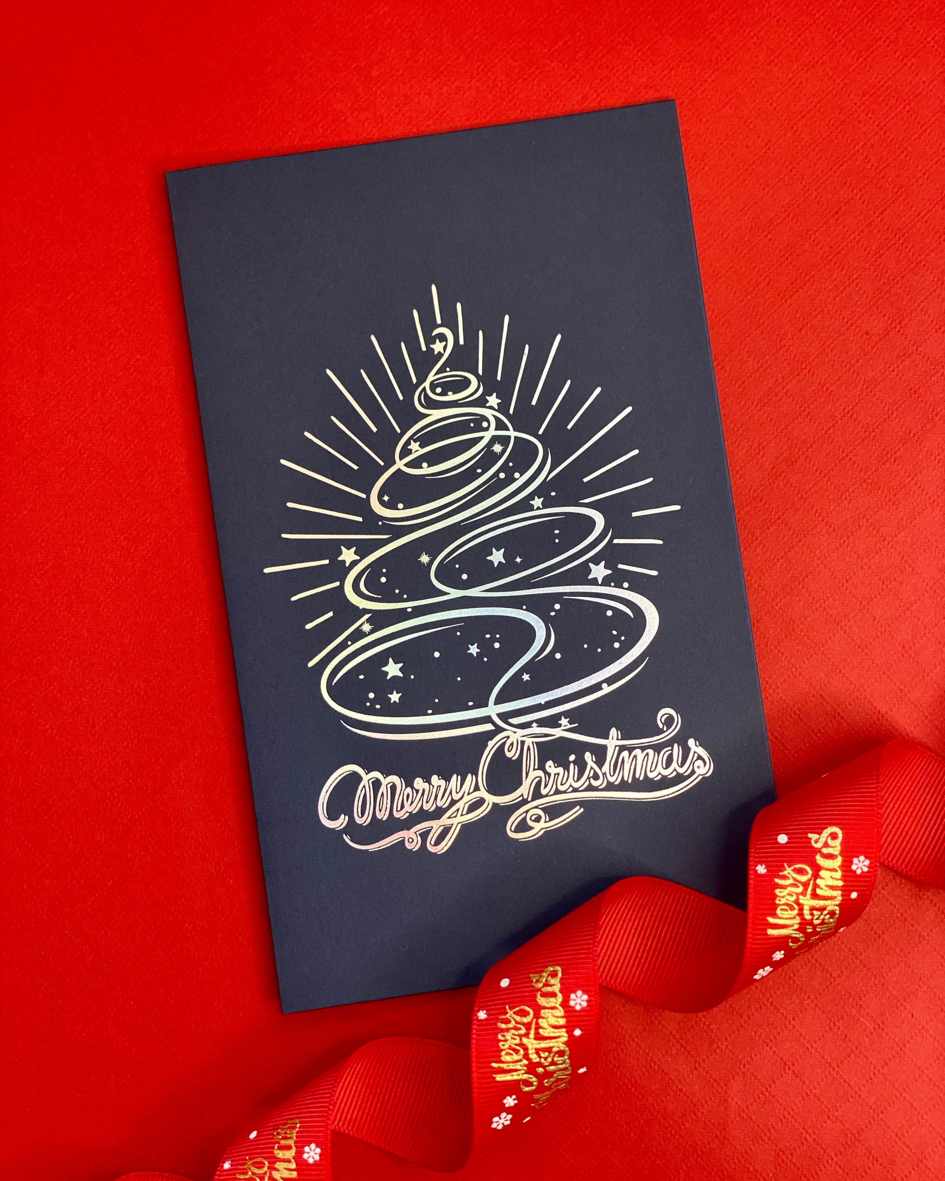 Christmas Card - Swirly Tree