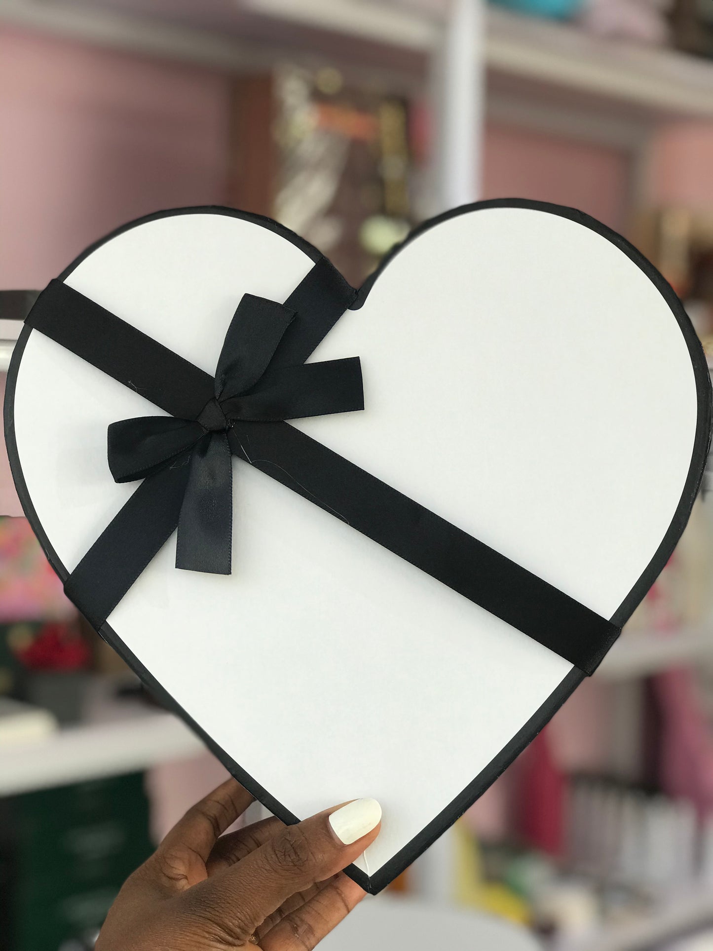 Heart Bow Box - White