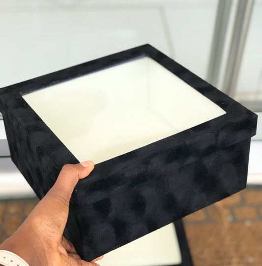 Velvet black transparent top box